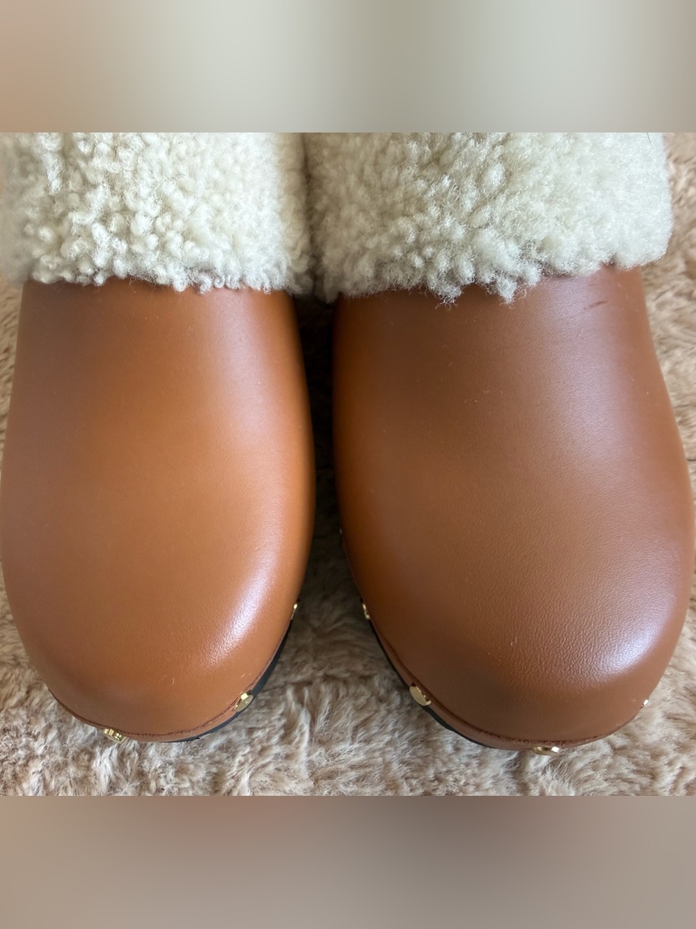 M. Gemi The Greta Shearling Calf Leather Clog Mule - Sz 38 NWB - Picture 3 of 9